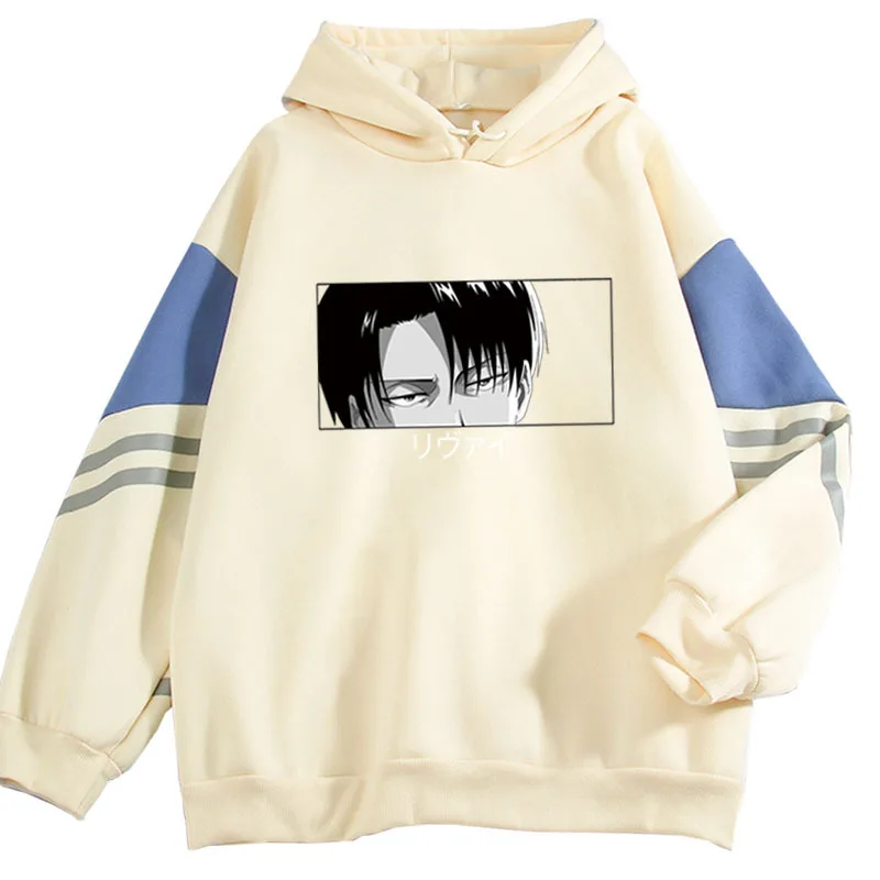 

Japanese Anime Attack on Titan Printed Long Sleeve Hoodie Women Men Autumn Winter Contrast Spell Color Harajuku Sweatshirts Fall