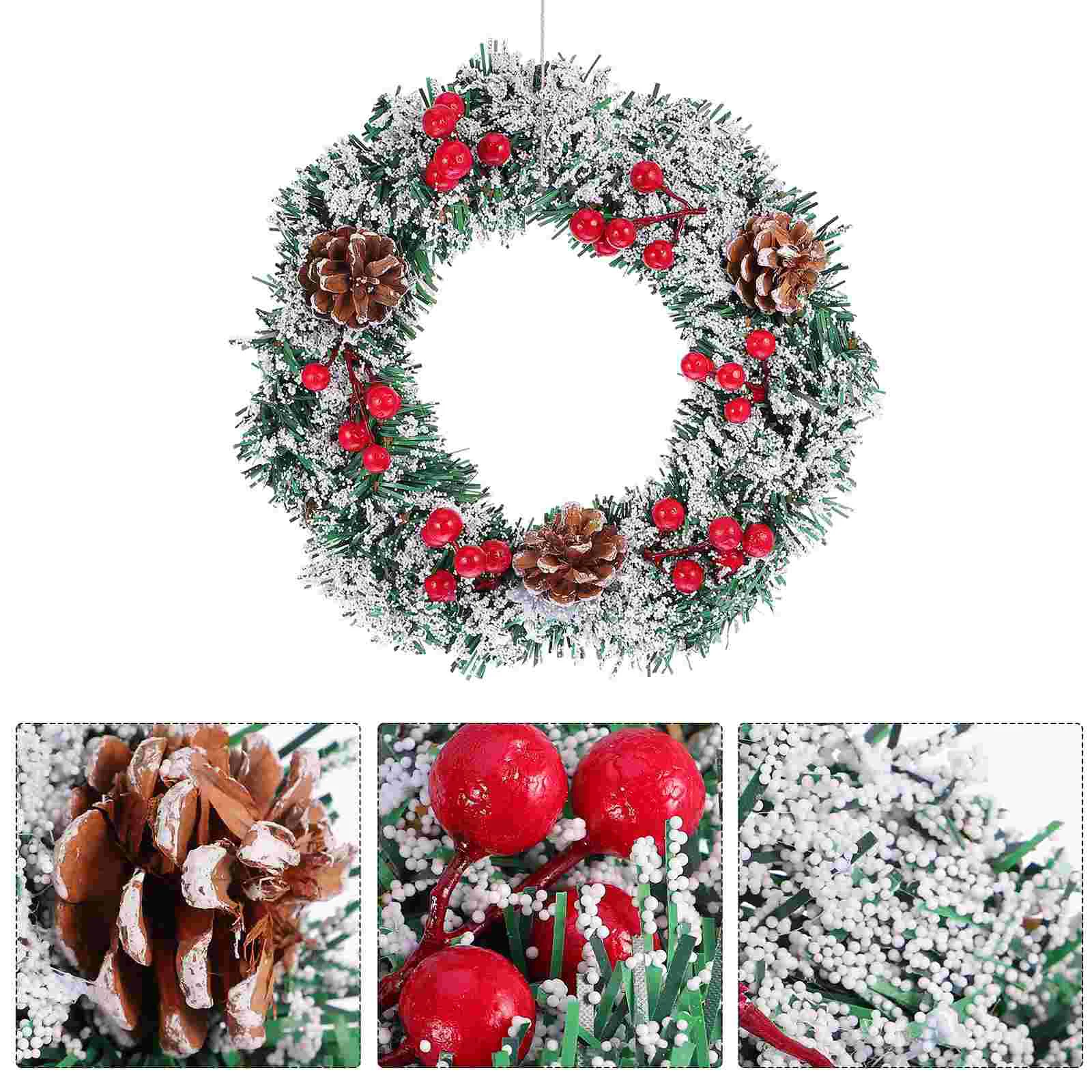 

Wreath Garland Hanging Christmas Pineconedoor Party Winter Ornament Berry Decor Thanksgiving Fireplace Emulational Pine Wall