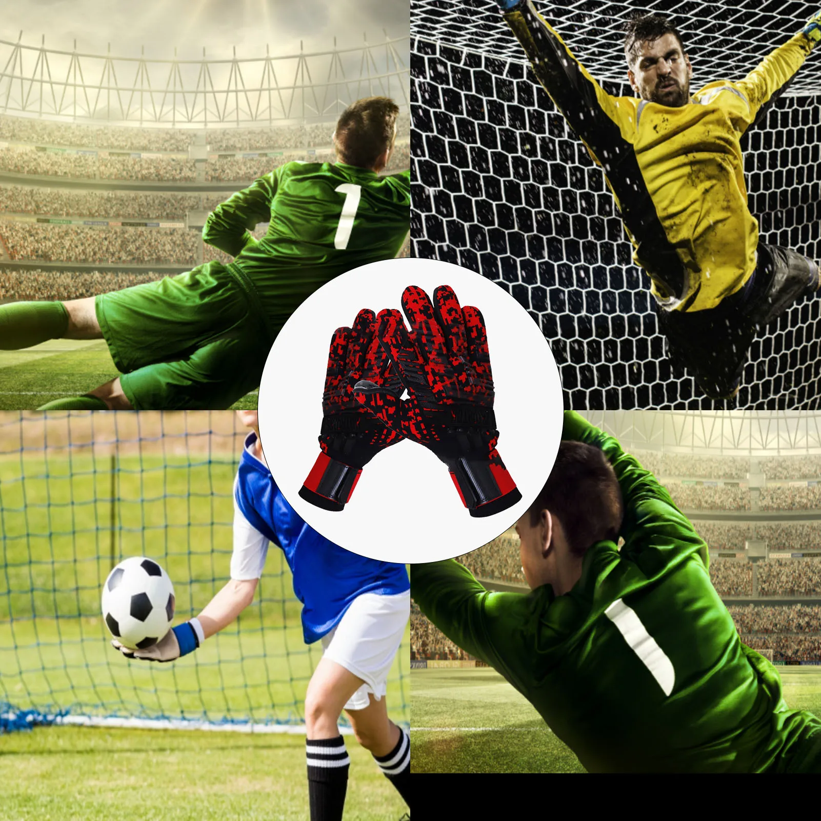 

Перчатки вратаря противоскользящие износостойкие латексные перчатки для рук и спины вратаря Дышащие футбольные перчатки с пальцами