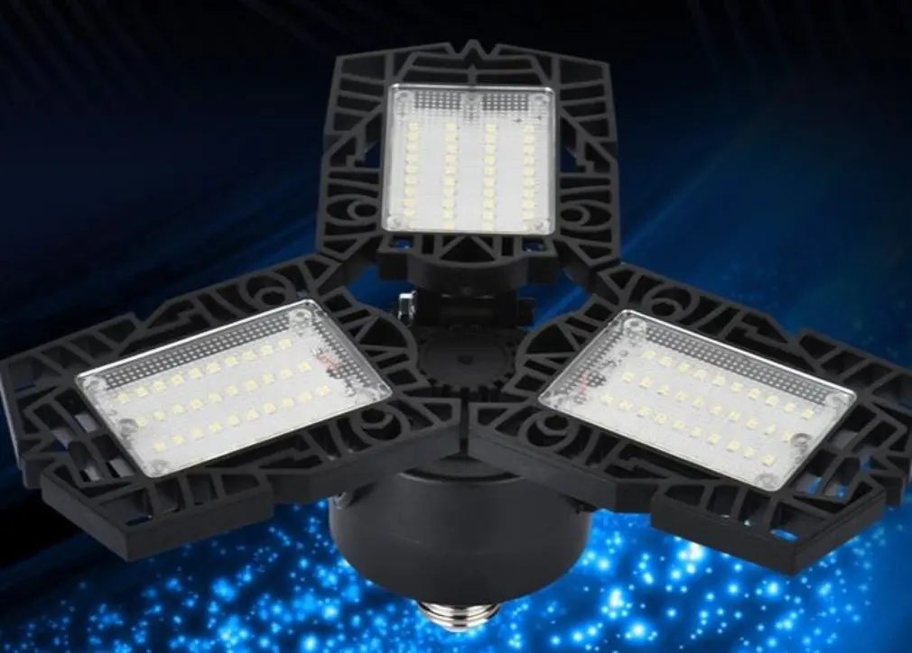 

Led Garage Light Folding Deformation Light 60w High Bay Light Plastic Trefoil Light Flying Saucer Light