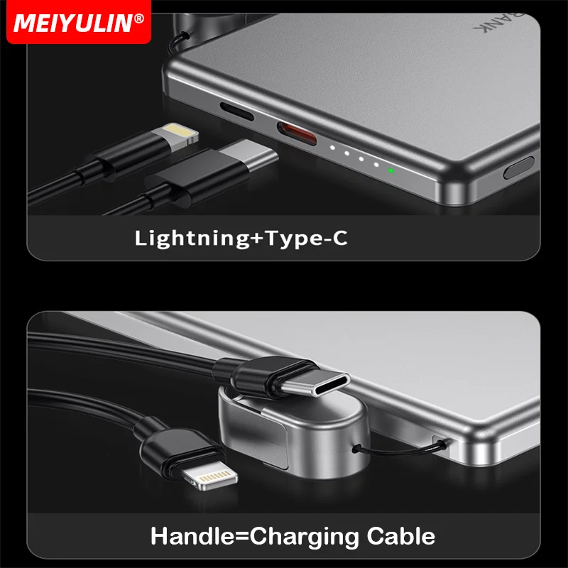 Ультратонкий магнитный беспроводной внешний аккумулятор 10000 мАч быстрая зарядка