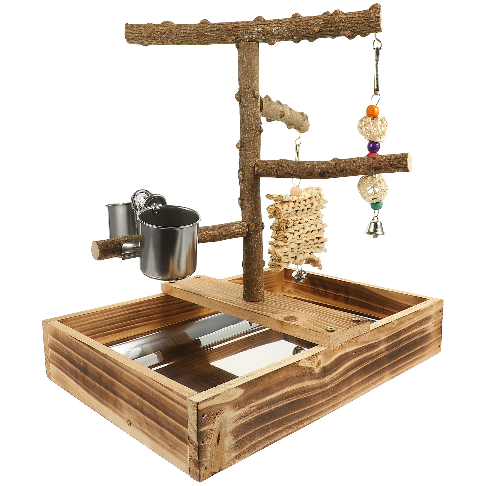 

Bird Toys Stand Parrotperch Playground Parakeet Toy Play Cage Branch Perches Parakeets Platform Playstand Chewing Wood Gym