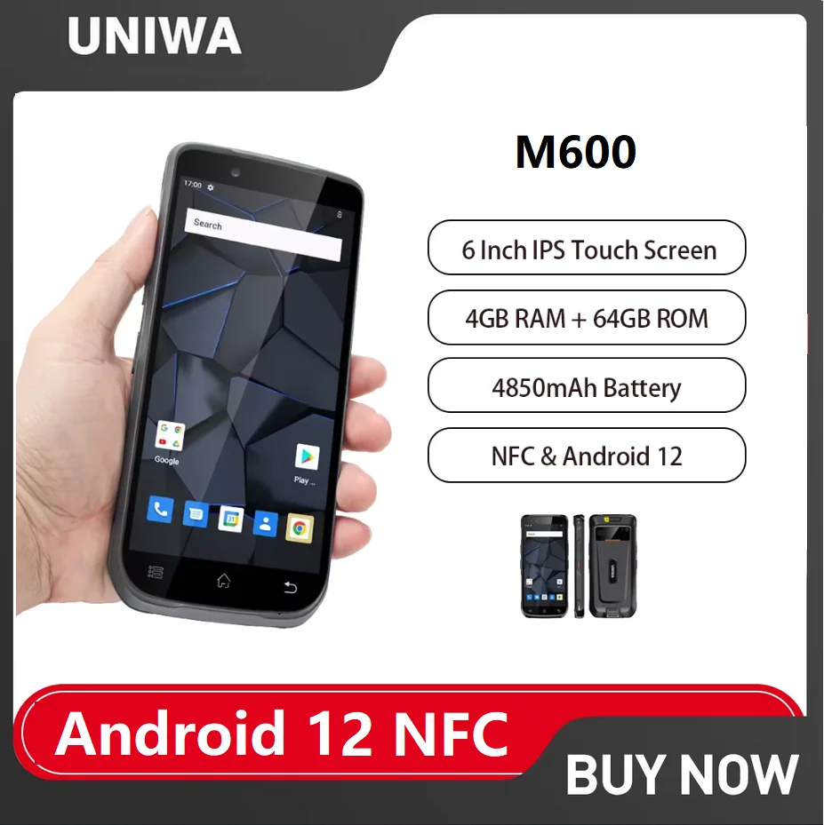 Прочные смартфоны Uniwa M600 4G 6-дюймовый мини-PAD восьмиядерный процессор 4 ГБ ОЗУ + 64