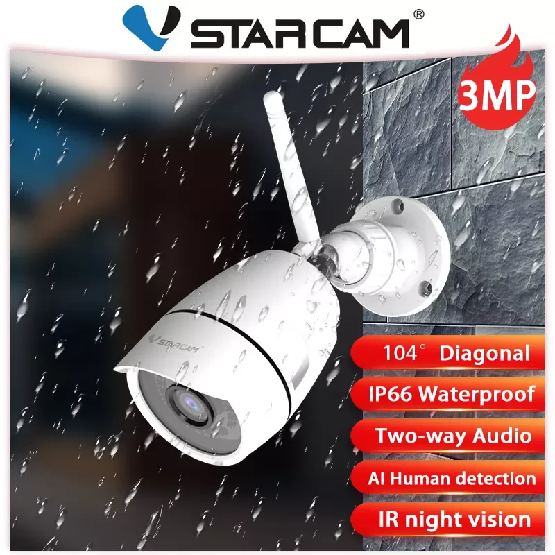 

IP-камера Vstarcam с ии, 3 Мп, Wi-Fi, IP66, водонепроницаемая