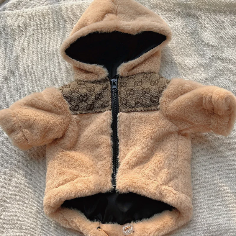 

Designer Dog Clothes Autumn and Winter Warm and Thickening Cold Protection Luxurydog Clothes French Bulldog Shih Tzu Dog Clothes