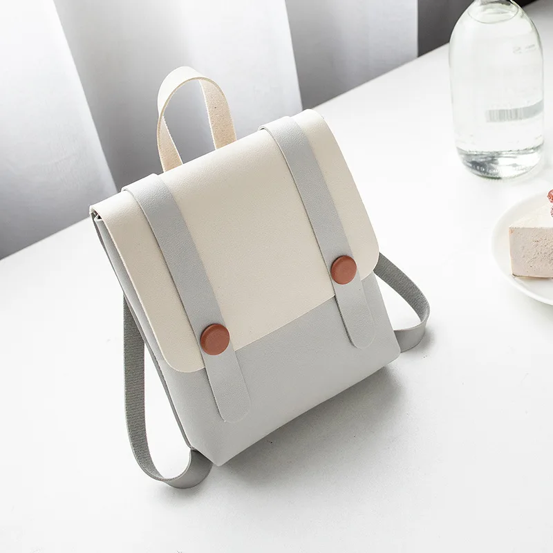 

Cute PU Leather Small Backpack for Teenage Girls Fashion Leisure Zipper Shoulder Bag Knapsack Mini Female School Backpack