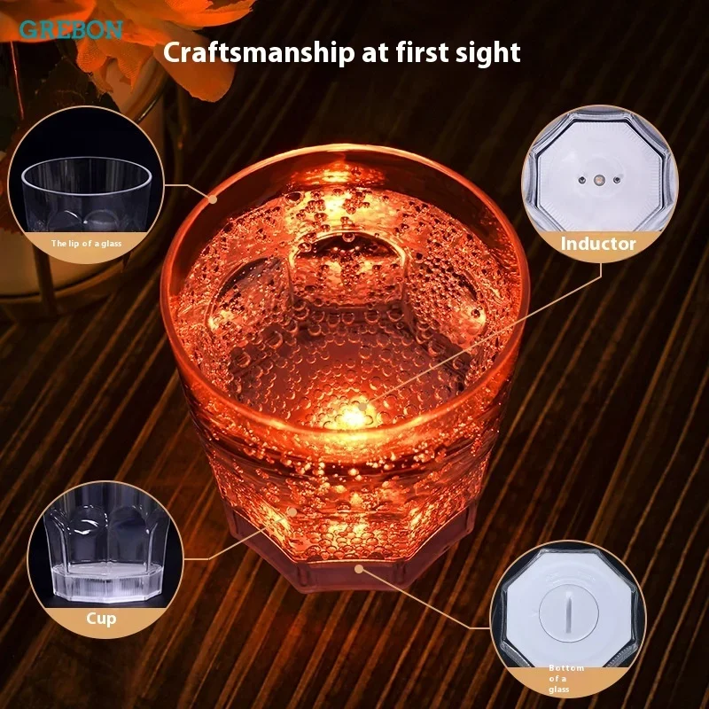 LED Luminous Glowing Cup Led Flashing Drink Festival Christmas Wine Beer Whiskey Glass for Bars KTV Party Light-up Tumbler