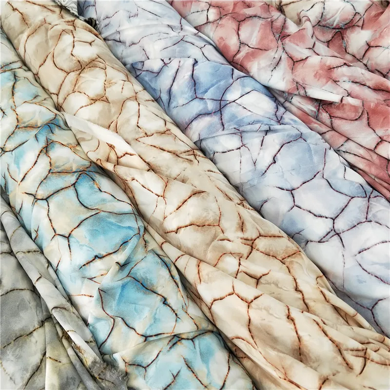 

Printed Impervious Chemical Fiber Micro-elastic Fabric Long Sleeve Shirt Skirt for Dress Handmade Bags Soft Stone Crack Sewing