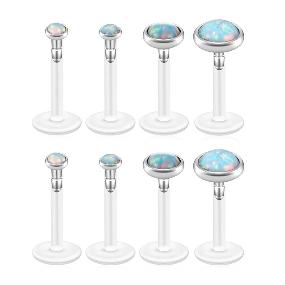 16G нержавеющая сталь УФ гибкий акриловый Опал Кристалл фиксатор гибкое кольцо