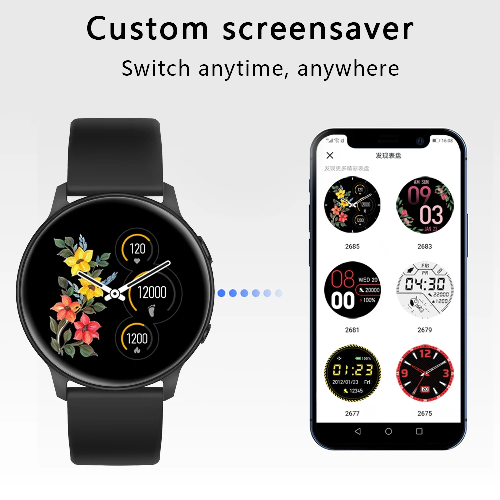 

New Round Screen Smart Watch Men Full Touch Screen Sport Fitness Watch IP67 Waterproof Bluetooth For Android ios Smartwatch Men