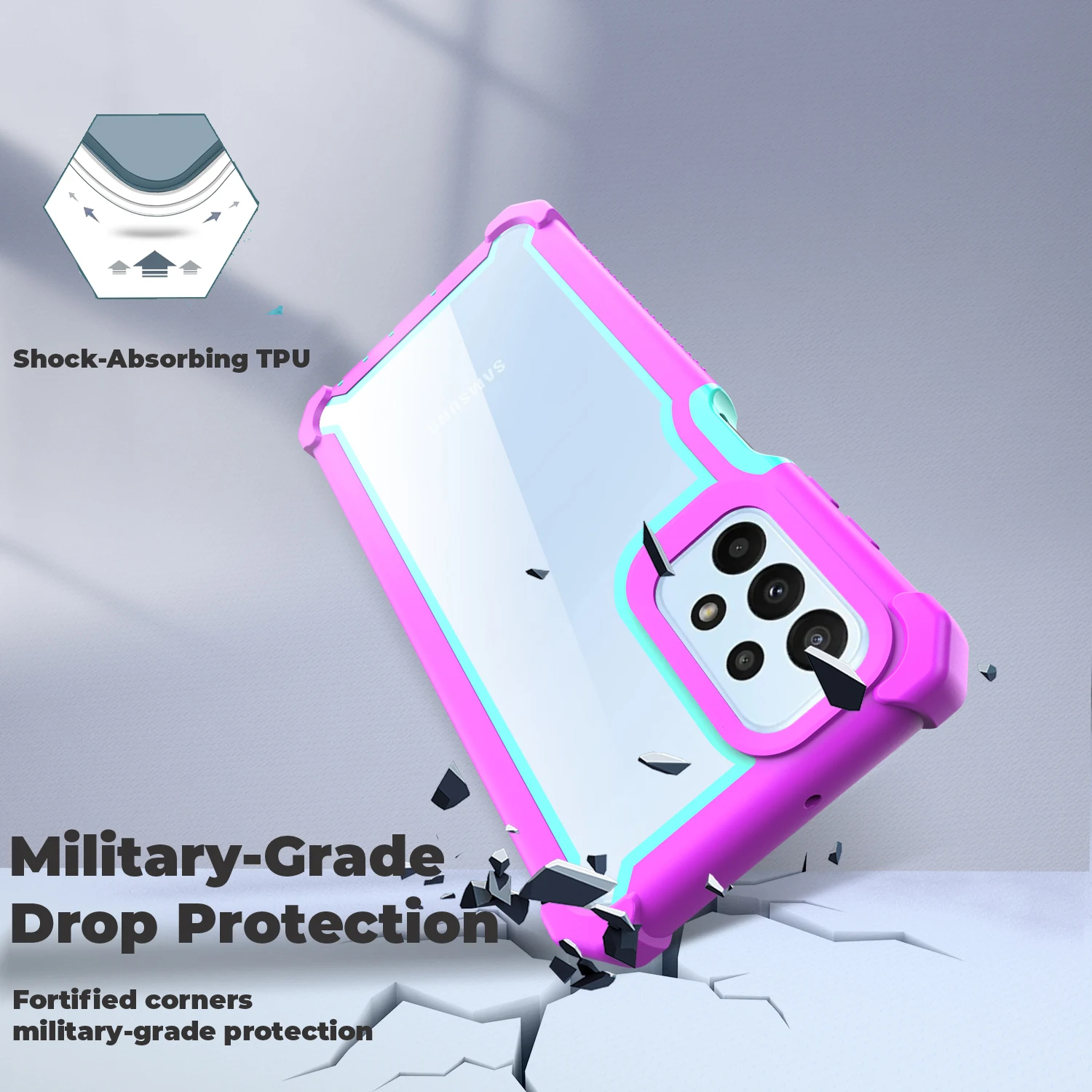 Shockproof TPU Case For Samsung Galaxy A14 A34 A54 A23 A53 5G Bumper Cover Support Wireless Charging