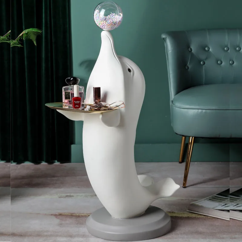 

Room decor Animal Statue Dolphin Rack Living Room Decoration Sculpture Modern Art Dolphin Statue Tray Ornament Holiday Gifts
