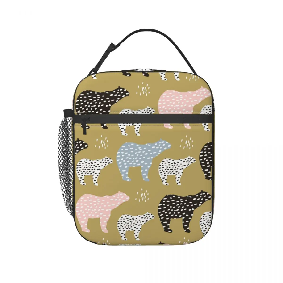 

Fresh Keep Lunch New Women Kids Picnic Travel Storage Thermal Insulated Holiday Seamless Pattern Hand Drawn Polar Bears