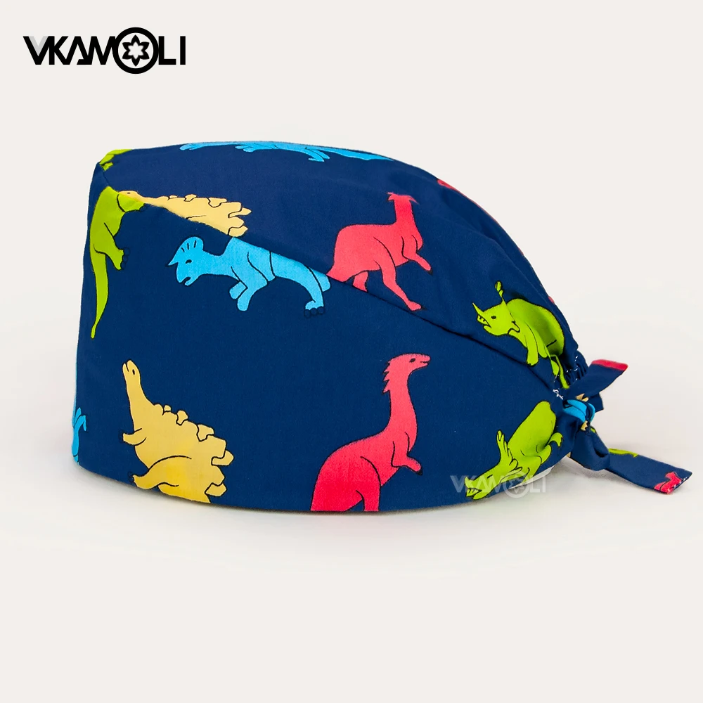 

2020 new fashion Multicolor printing hat adjustable Scrub hats beauty salon nursing cap laboratory pet shop scrub caps