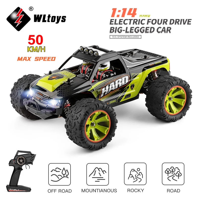 

WLtoys 144002 2,4G гоночный Радиоуправляемый автомобиль 50 км/ч 4WD металлический Электрический высокоскоростной автомобиль внедорожник Дрифт игрушки с дистанционным управлением VS 144001