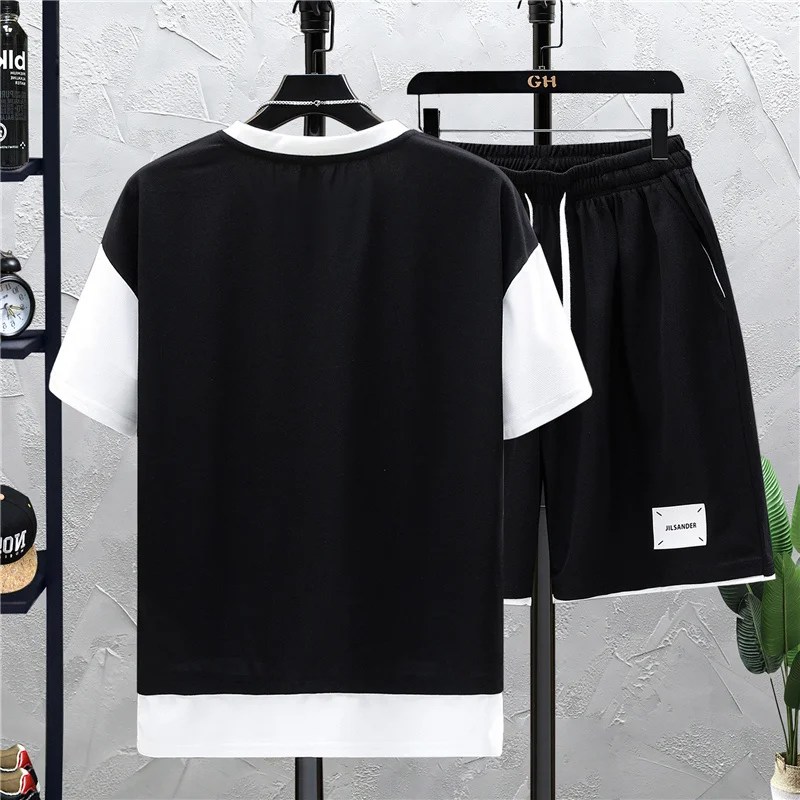 New Arrival Summer Short Sleeve T-shirt Men's Casual Sports Set Suits Tracksuits Fashion Two Piece Sets Veste De Costume Homme