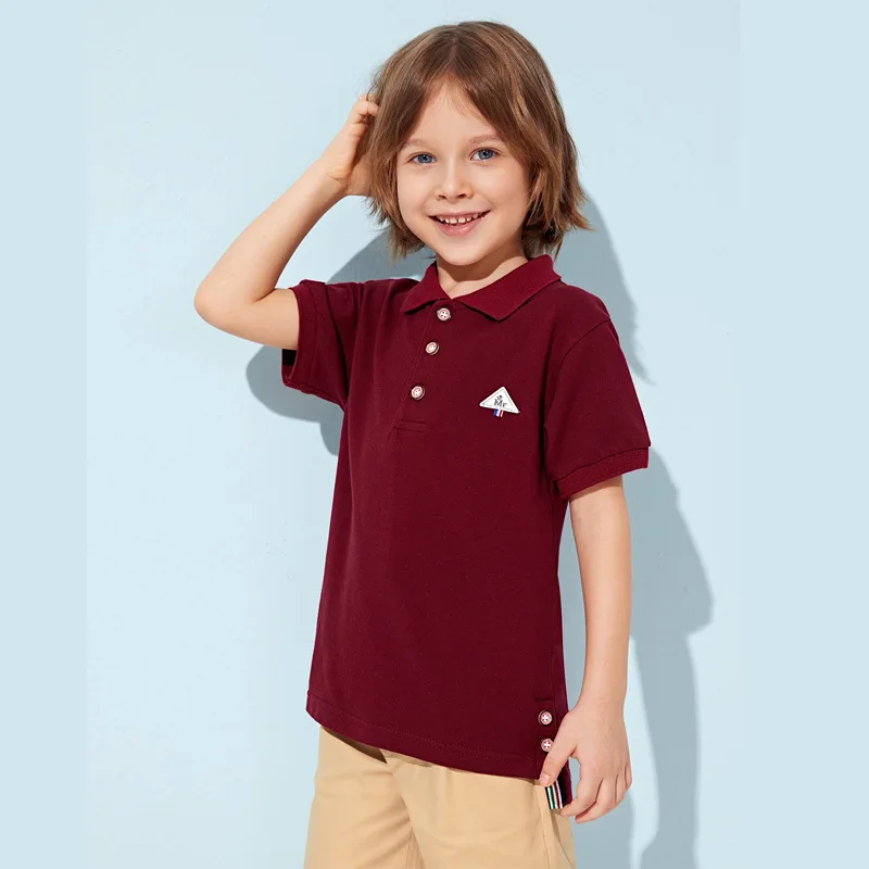 Boys T-shirt Summer Short Sleeve Children Clothing Cotton Turn-down Collar Fashion Kids Tees baby Girls T-shirt Teenager Tops