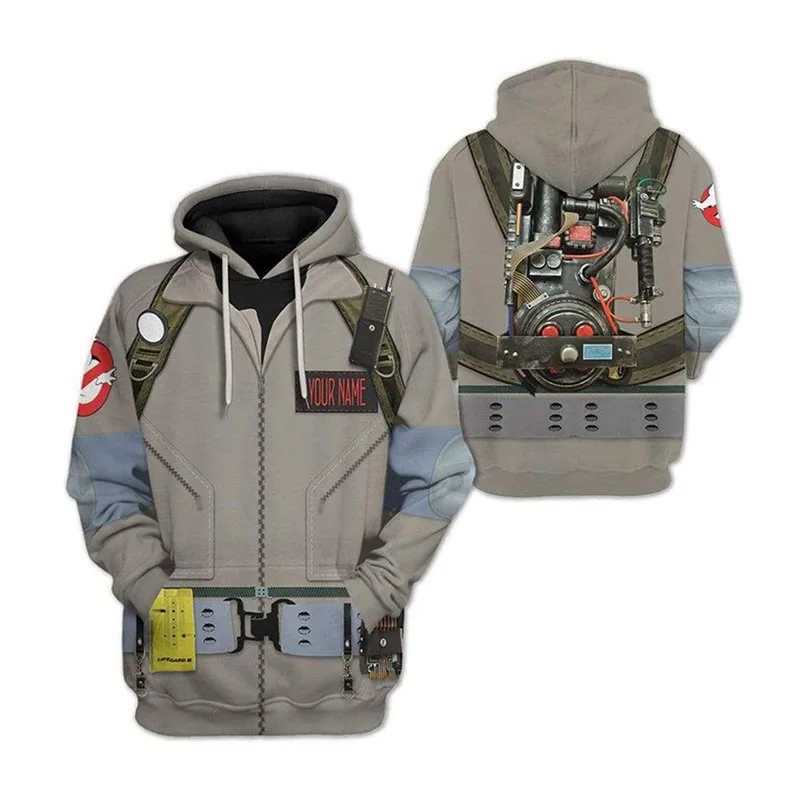 Ghostbusters Cosplay Hoodie Hood Pullover Sweatshirts Cardigan Pullover Coat Jacket Ghostbusters Hoodie Adult