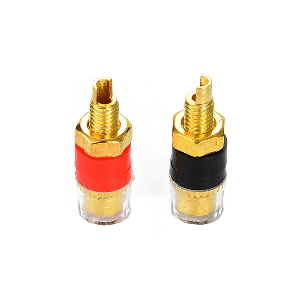 

2Pc Gold Plated Mini Binding Post Connectors 4MM Banana Plug Socket Crystal Binding Post HIFI Terminal For Audio Video Amplifier