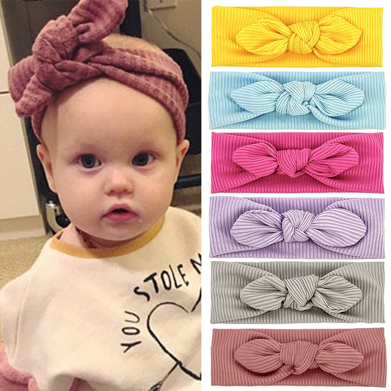 

2022 New Baby Headband Bows Hairband For Boys Girls Hair Accessories Kids Soft Elastic Headwrap Turban Bandeau Enfant Headwear
