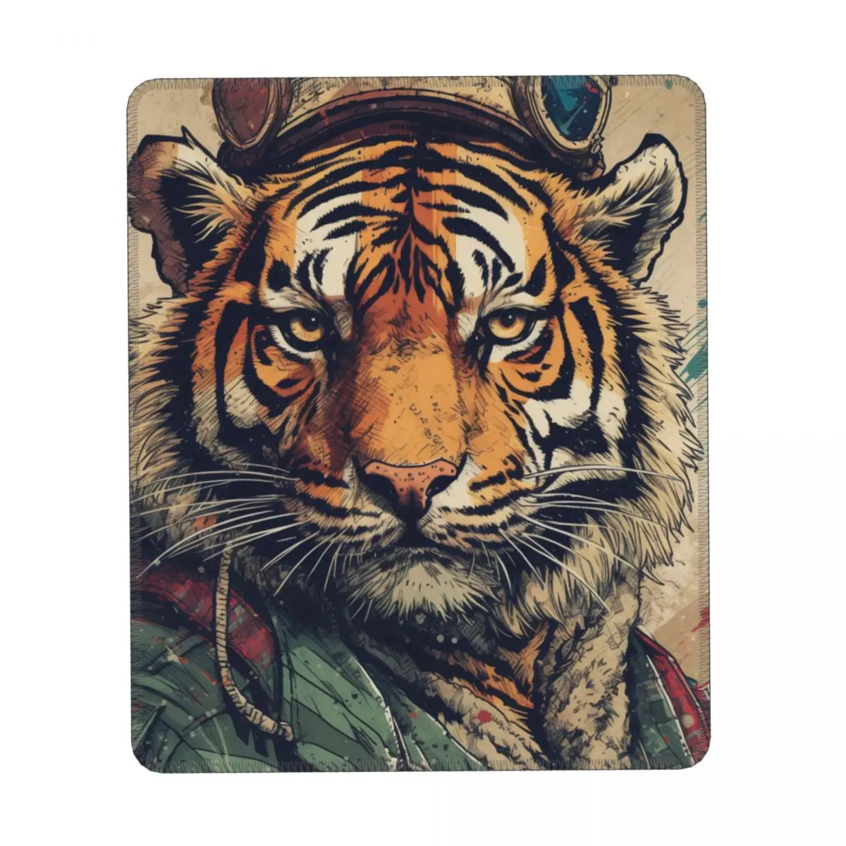 

Tiger Vertical Print Mouse Pad Pop Caricatures Comic style Vintage Custom Mousepad Desktop Anti Fatigue Rubber Mouse Pads