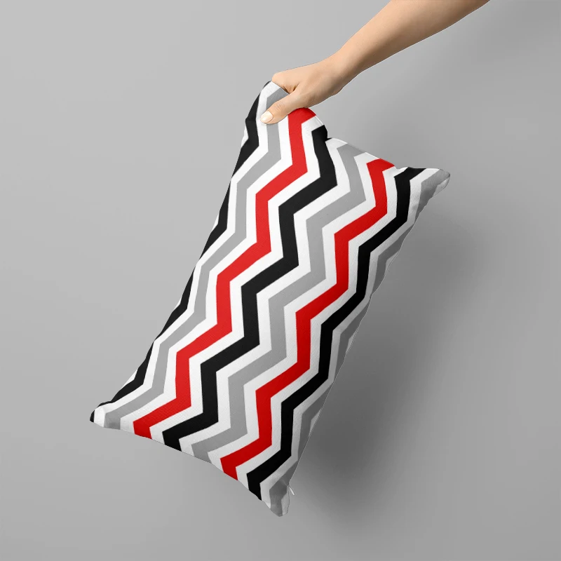 Красная и черная клетчатая длинная наволочка для дивана, спальни, прикроватная наволочка, съемная и моющаяся в нескольких размерах 30х50, 40х60, 50х70.