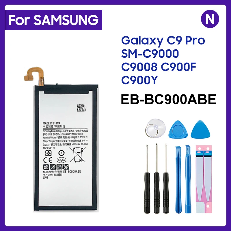 Оригинальная запасная аккумуляторная батарея для Samsung Galaxy C9 Pro EB-BC900ABE C9008 C900F C900Y, батарея 4000 мАч