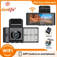 deelife dashcam wifi dash cam car dvr camera recorders auto video registrator for automotive dual driving hidden black box