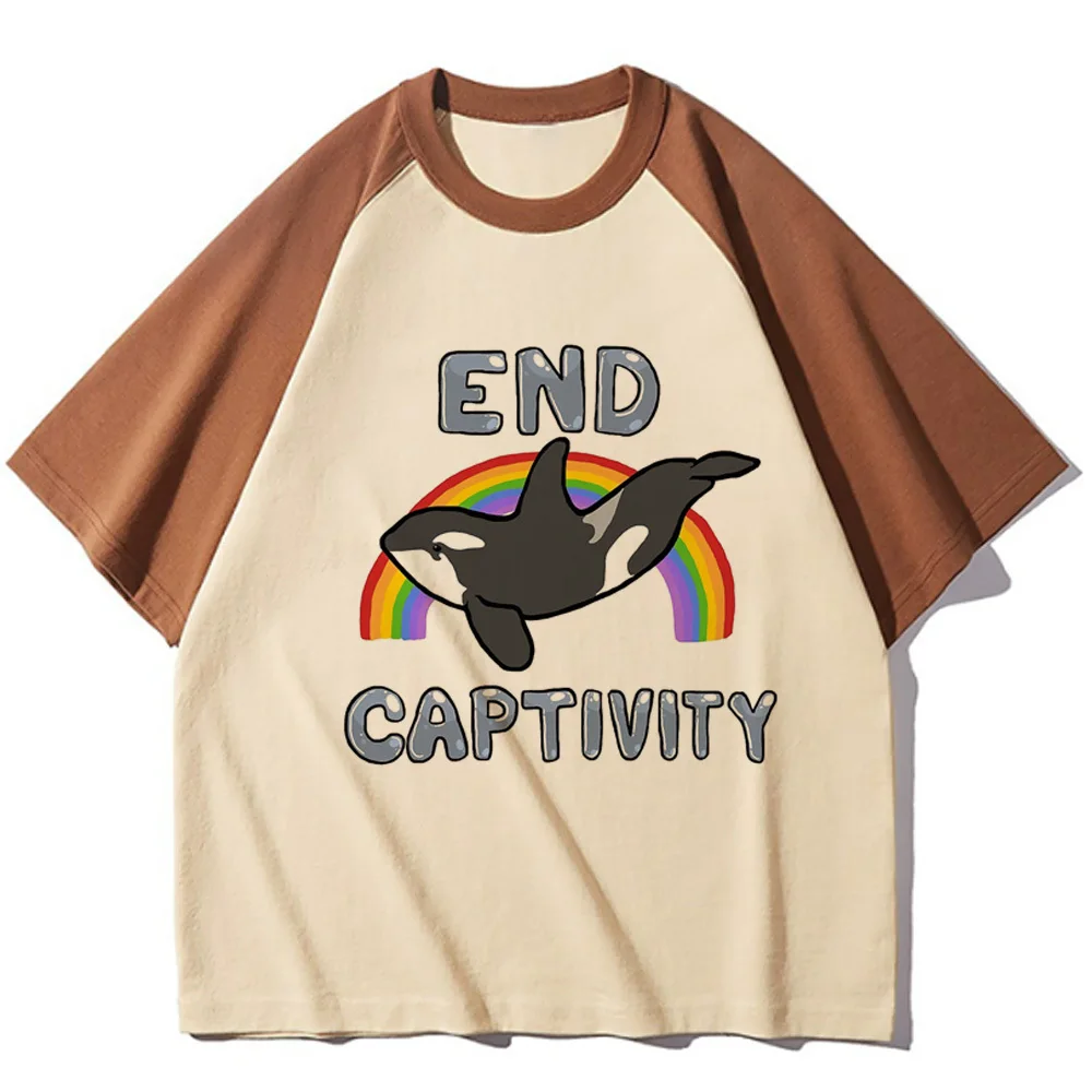 Женский топ с принтом Кита дизайнерская комиксная футболка в стиле Харадзюку