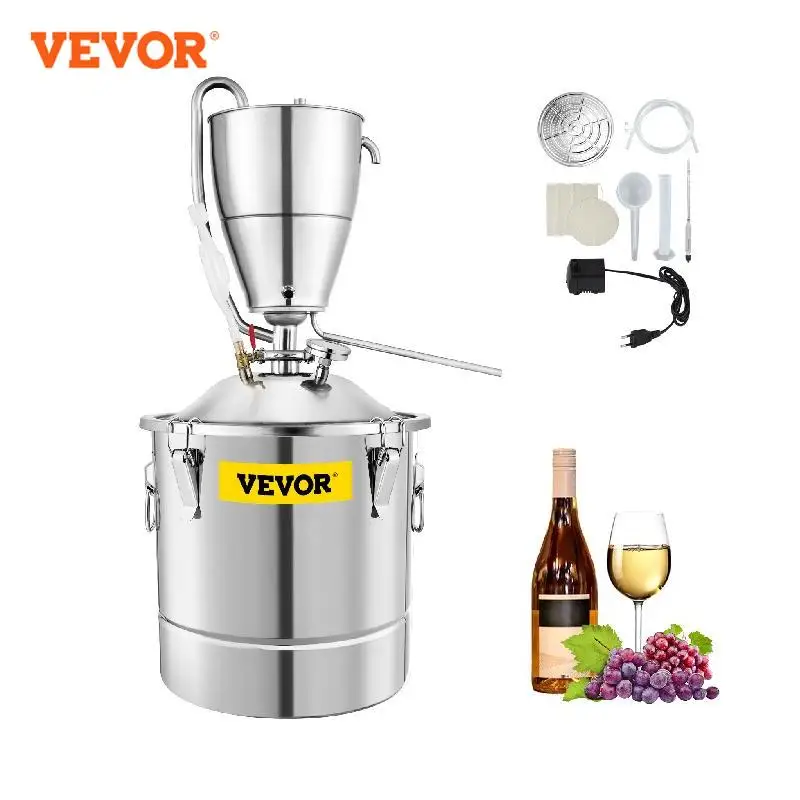 

VEVOR 30L Water Alcohol Distiller Stainless Steel DIY Moonshine Equipment for Whisky Wine Beer Spirits Still Home Brewing Kit