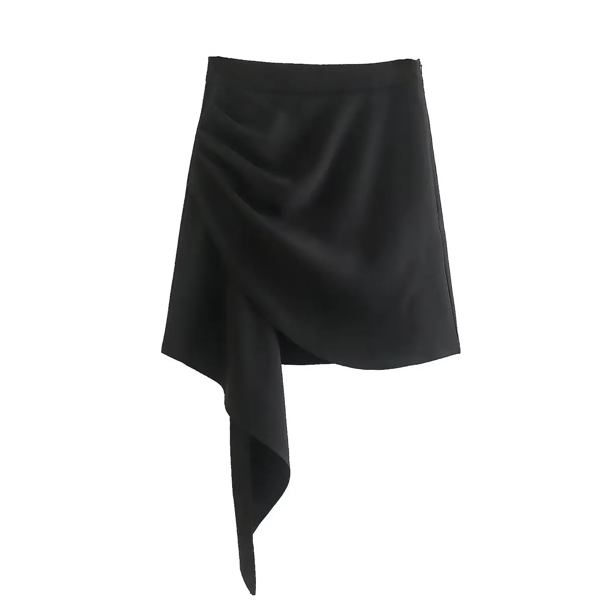 

PB&ZA Women 2023 New Chic Fashion Summer Irregular Mini Skirt Vintage High Waist Side Zipper Female Skirts Mujer