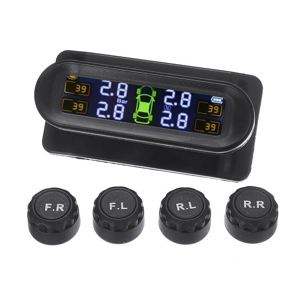 

Car Tire Pressure Monitoring System Solar Wireless TPMS +4 Sensors LCD Display Car Accessories Tire Pressure Monitor