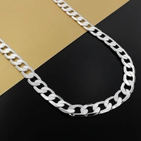 Hot classic 10MM Chain 925 Color Silver Necklace for mens 20 24 inches luxury Popular brands Jewelry wedding Christmas gifts