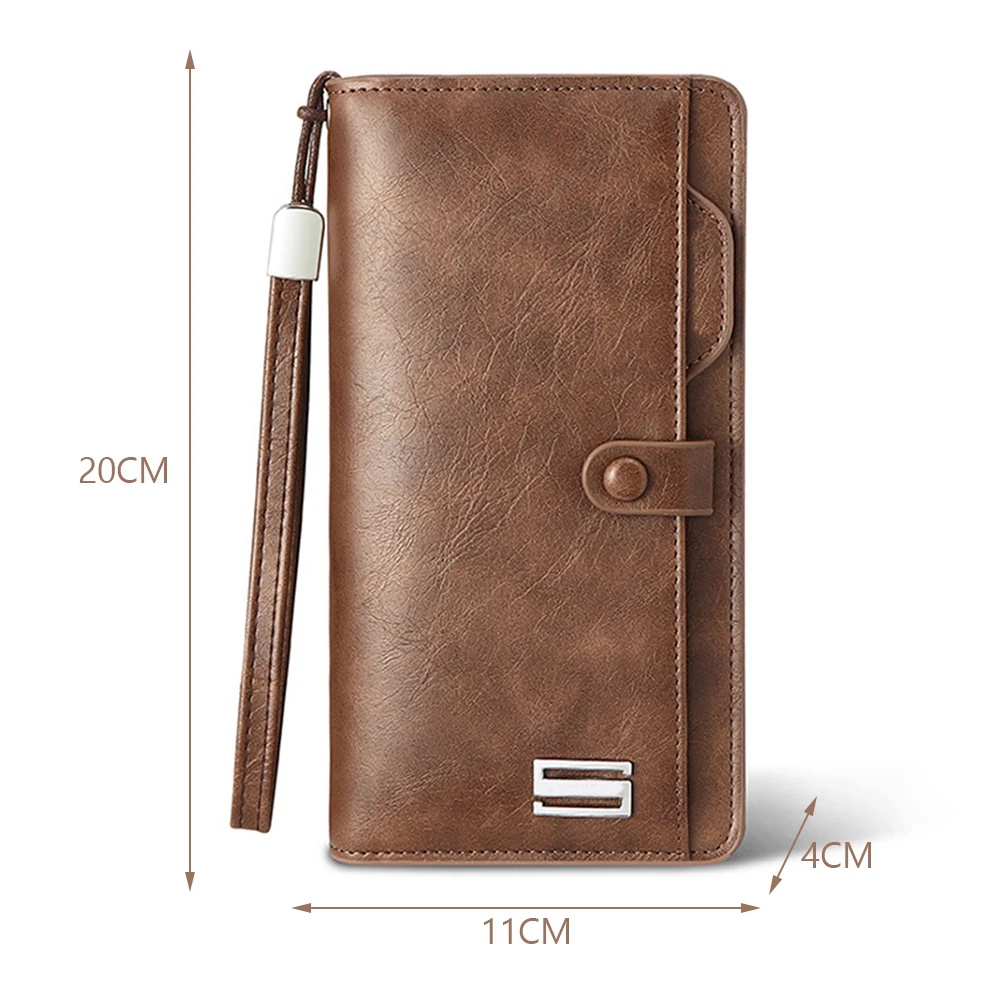 New Vintage Men's Wallet Multi-card Zipper Short Money Clip Anti-theft Brush Rfid Handbags Card Holder Large Capacity Coin Purse