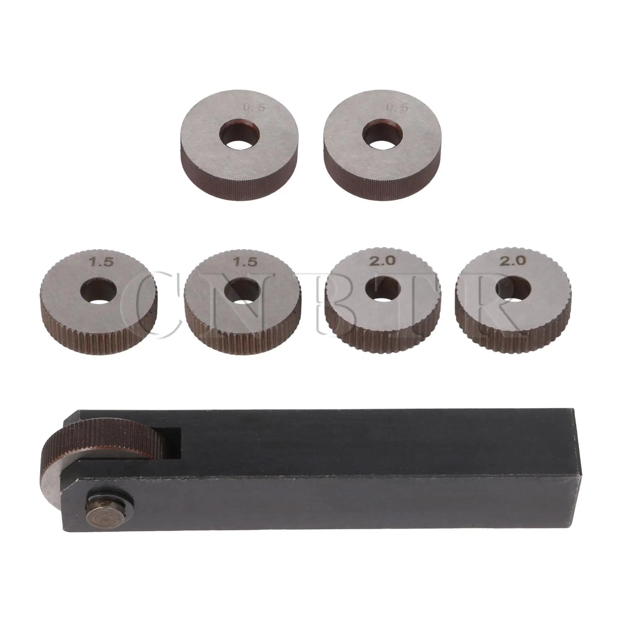 

CNBTR Knurling Tool Parts Set w/ 6 Straight Linear Wheel 0.5/1.5/2mm & 1 Shank