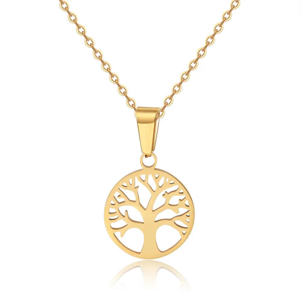 

316L Stainless Steel Life Tree Necklace Gold Color Nor Fade Necklaces For Women Wedding Valentine's Day Gifts