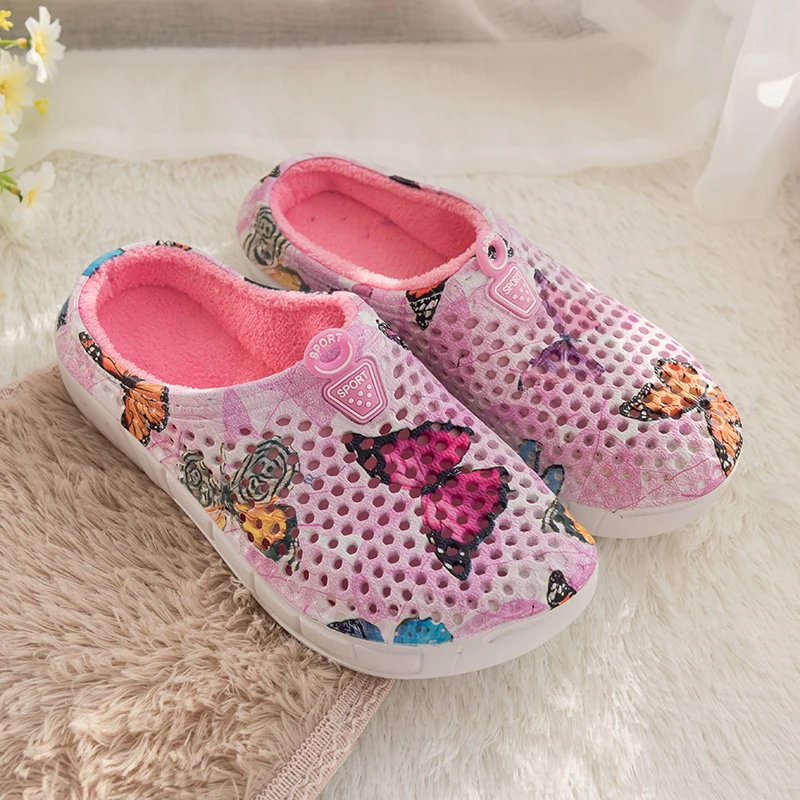 

Женские домашние тапочки на платформе, роскошные шлепанцы с цветами, 2022