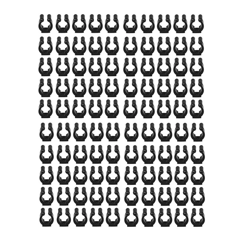 

100 Pcs Plastic Fishing Rod Storage Clips Holders Fishing Pole Rod Holder Clips Black