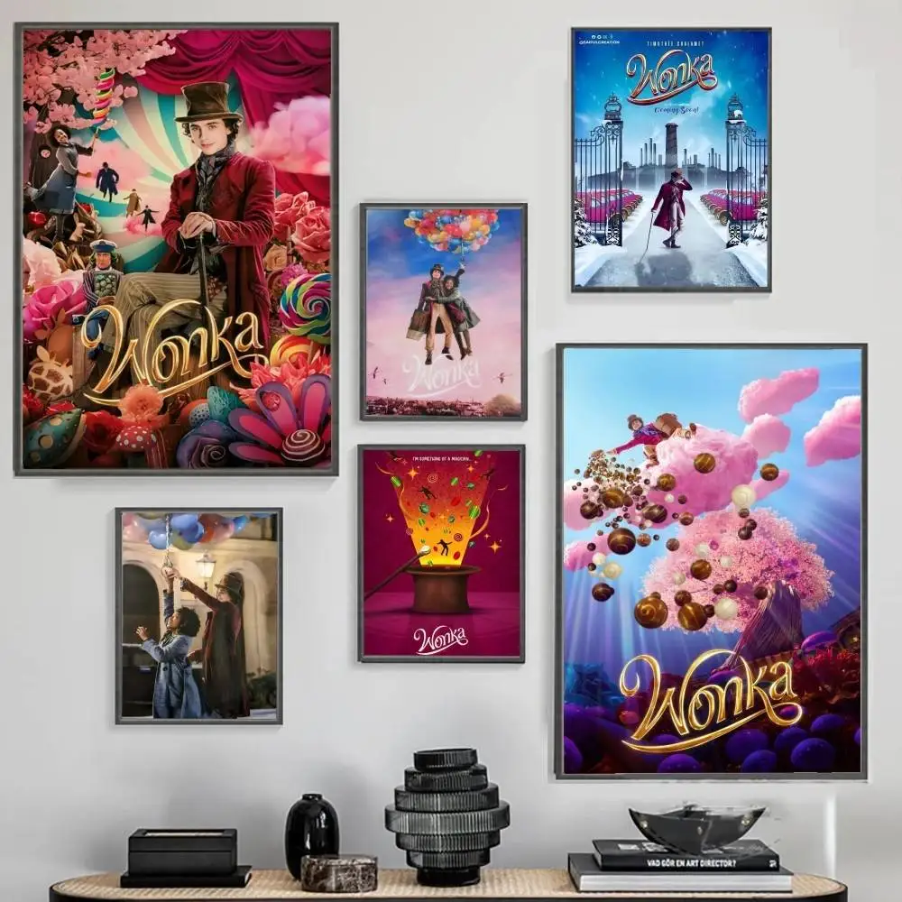 Фото W-Wonka постер фильма без рамки постер крафт-клуб барная бумага винтажный постер настенная живопись наклейки для спальни и учебы №1