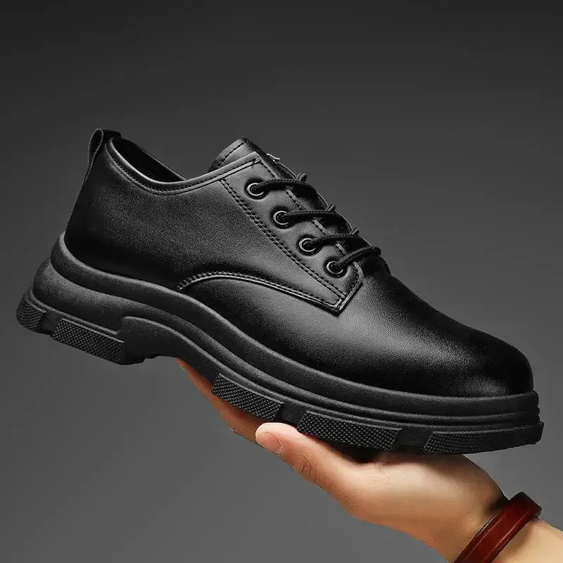 

Мужская обувь для шеф-повара, осенняя Рабочая кожаная обувь для работы на кухне, черная повседневная спортивная мужская зимняя одежда, костюм, модная обувь