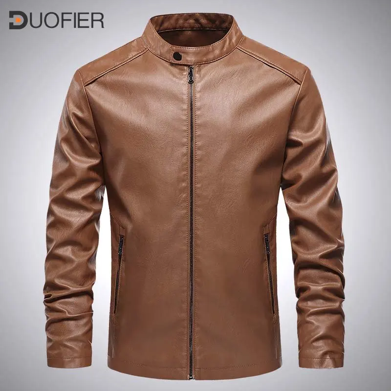 

Men Leather Suit Jacket Slim Fit Short Coat Men Fashion PU Leather Jacket Streetwear Motorcycle Casual Jackets Male Outerwear