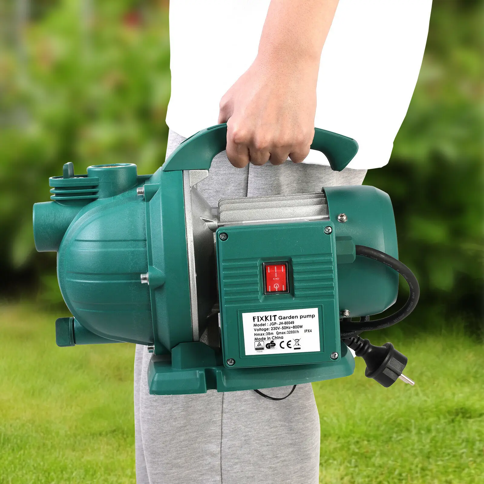 

Garden Water Pump, High Pressure Water Pump, Stainless Steel Handle Water Pump (800W, 3500L/H, 38m Discharge Height)