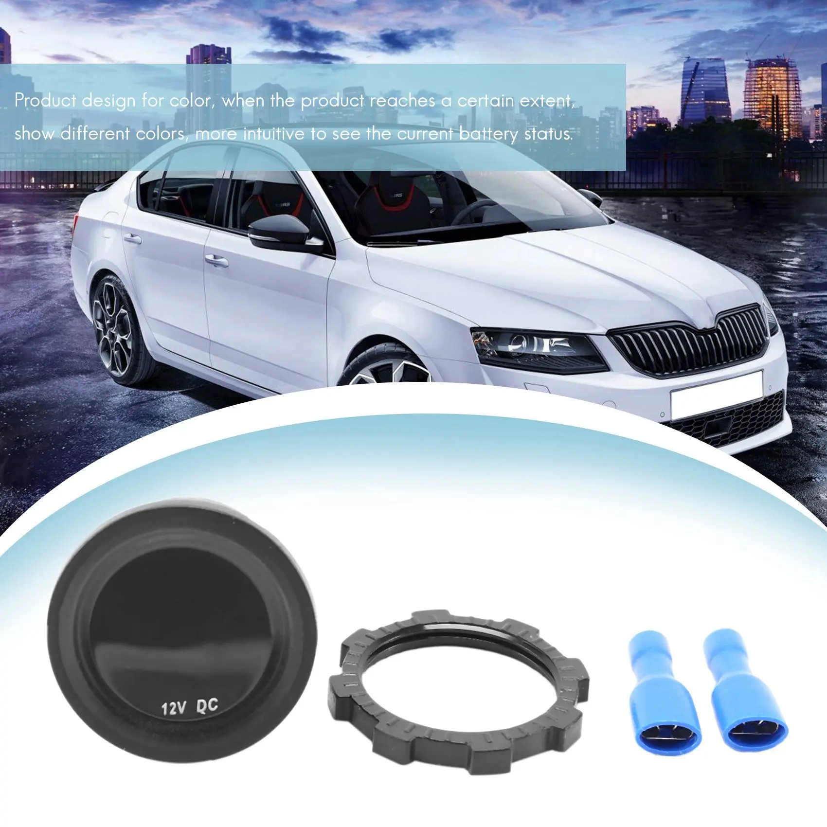 Водонепроницаемый DC12V RD цифровой вольтметр три провода транспортные средства