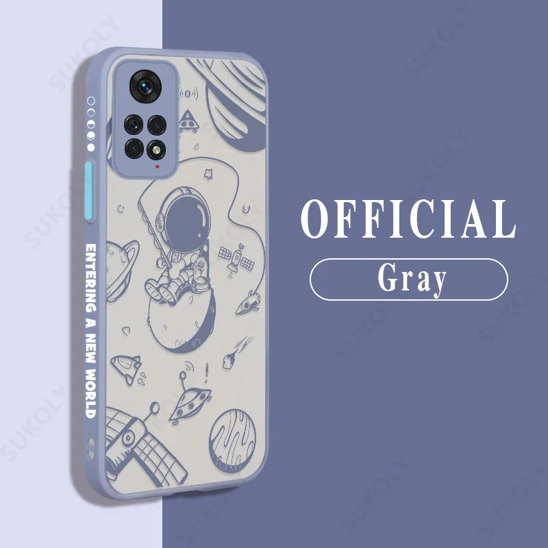 cute space astronaut phone case for xiaomi redmi note 11 pro 11s 11t mi 11 lite 5g ne poco x3 gt f3 m3 m4 pro 5g bumper cover free global shipping