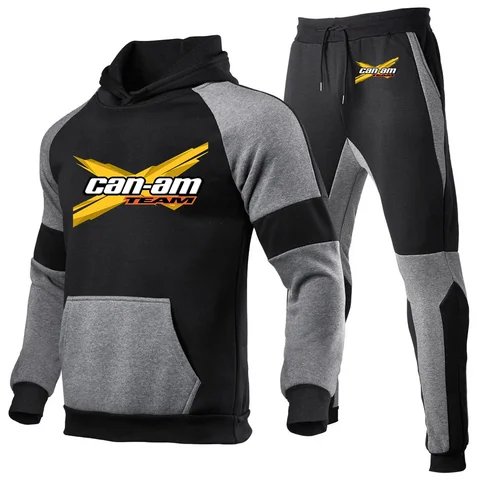 Мужской Хлопковый спортивный костюм CAN-AM BRP, толстовка с капюшоном, спортивная одежда в стиле Харадзюку, топ, брюки, пуловер, костюм для бега из двух предметов, новинка 2022