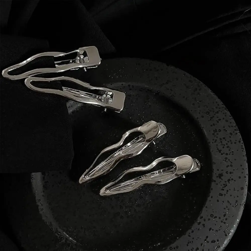 Прохладные капли воды волнистая металлическая заколка в виде утконоса Y2K