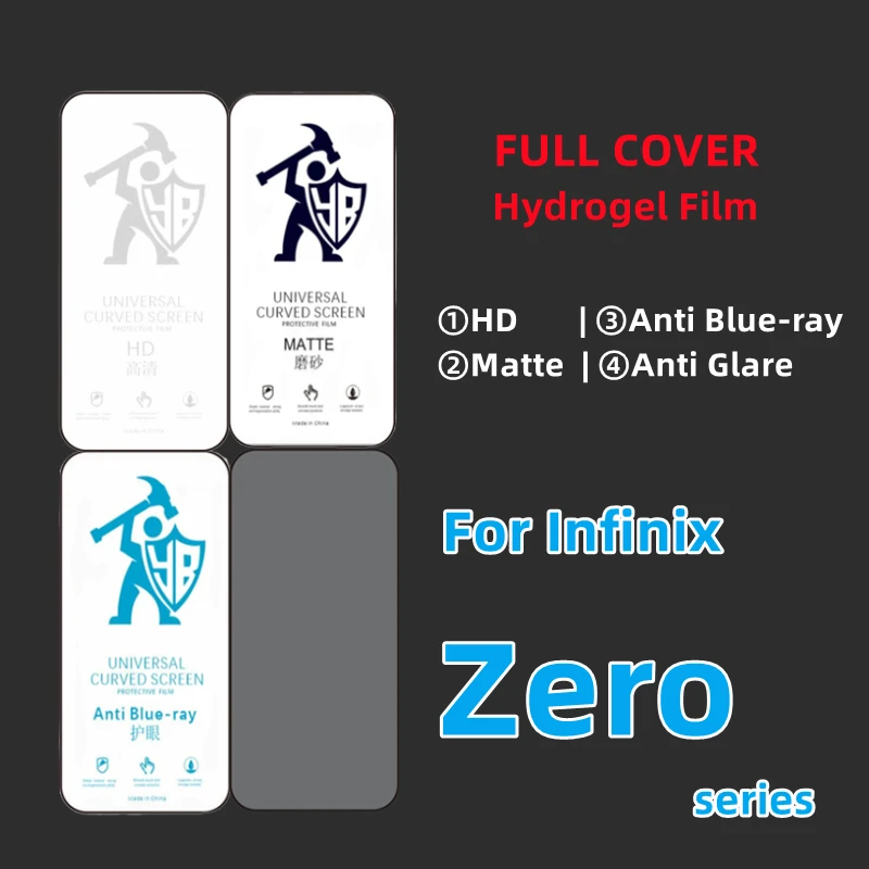 

2pcs HD Screen Protector For Infinix Zero X NEO Matte/Anti Blue-ray/Privacy Matte Hydrogel Film for Zero 5G 4+ 5 6 Pro 8i X Pro