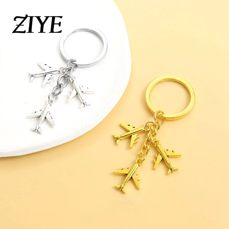 

Fashion Aircraft Alloy Charms Keychains Cartoon Metal Pendants Key Rings for Trendy Women Man Popular Bags Purses Ornament Gifts