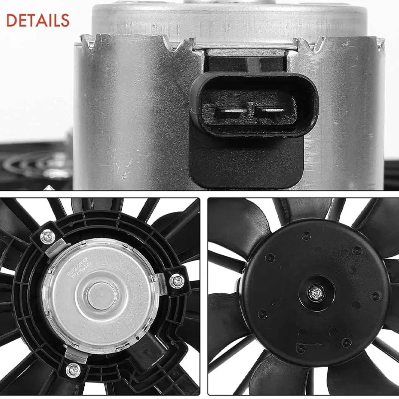 Фото Двойной вентилятор радиатора в сборе OE 1580585 22719384 для Chevrolet Malibu 2006-2012, Pontiac G6 2006-2010, Saturn Aura 2007-2009 №3