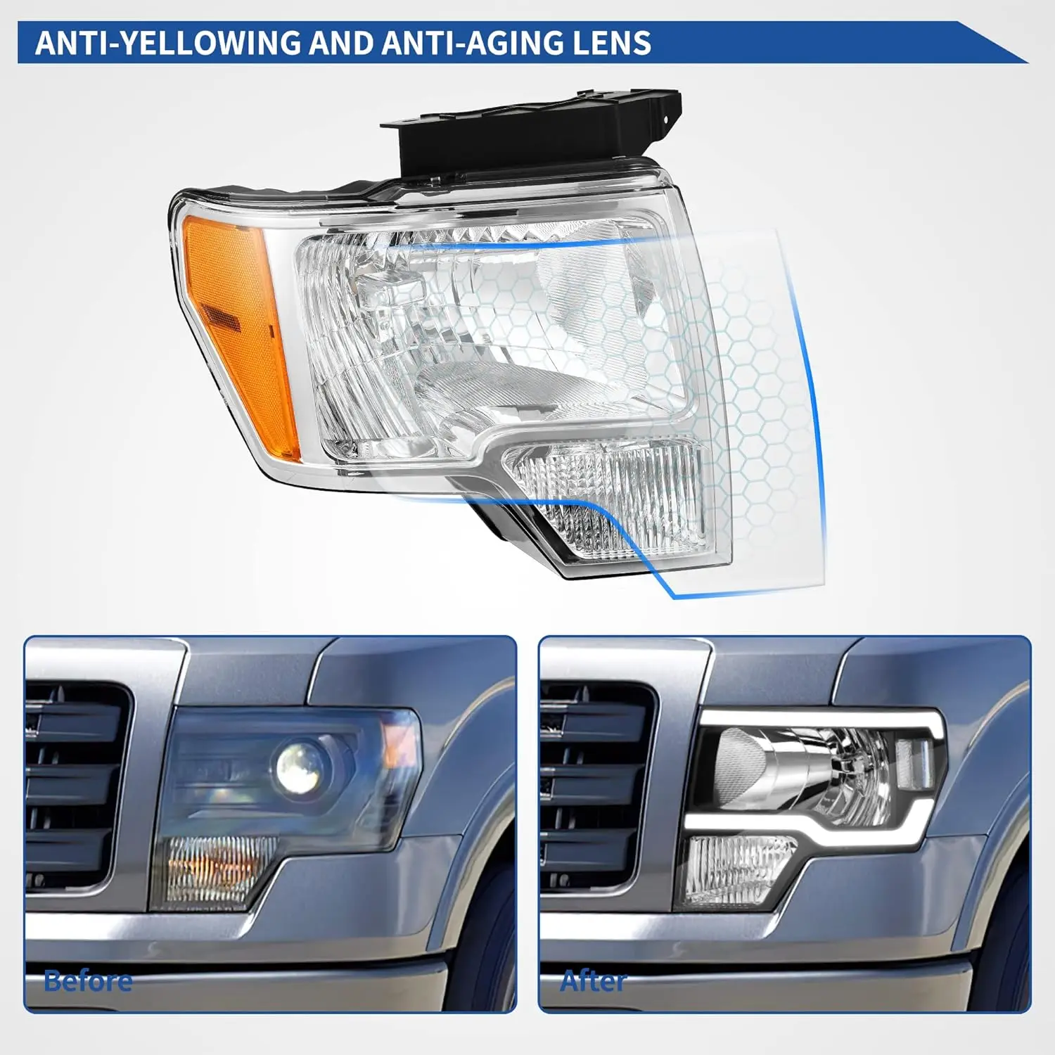 Sulinso 2 шт. фары в сборе для Ford F150 F-150 2009 2010 2011 2012 2013 2014 светодиодные DRL черный корпус